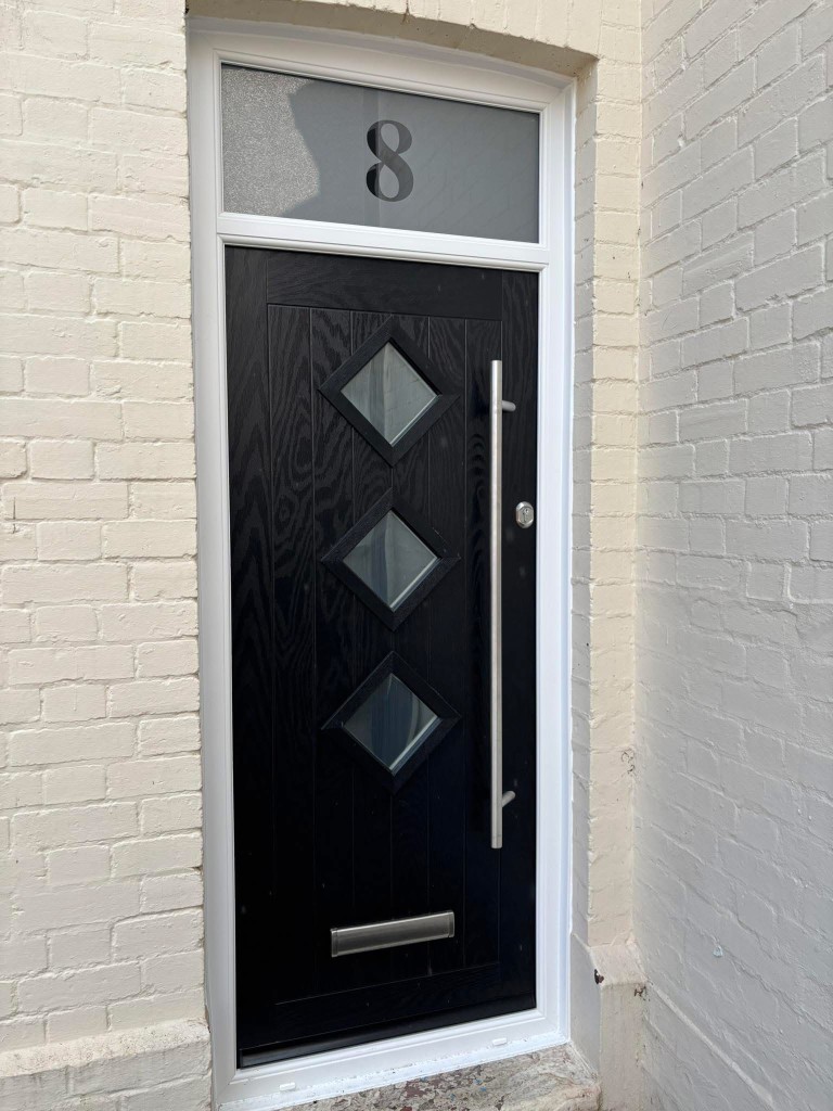 Black composite front door