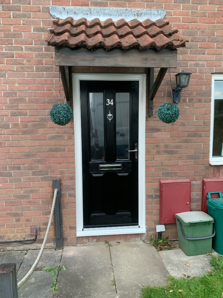 Black bifold doors