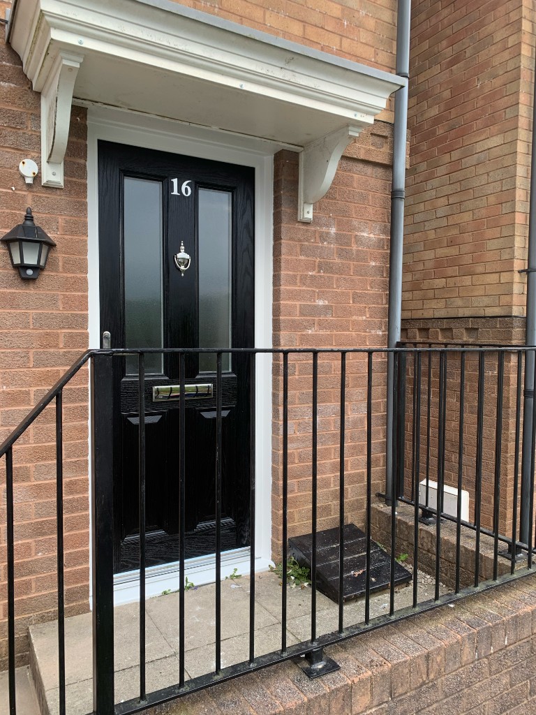 Black composite front door