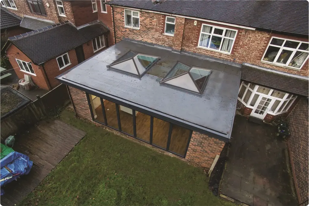 Extension with roof lanterns and bi-fold doors