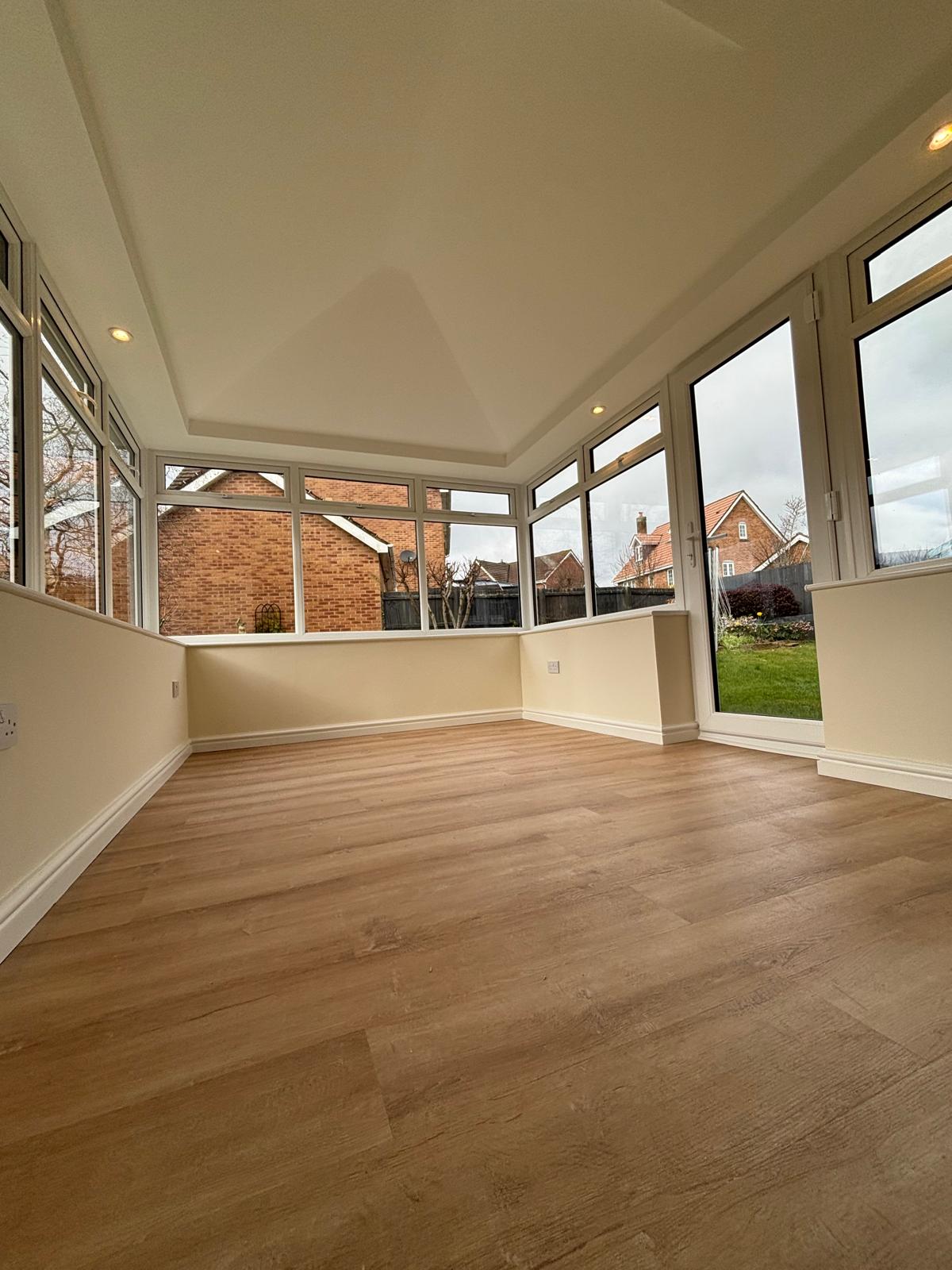 Contemporary warm roof conservatory exterior
